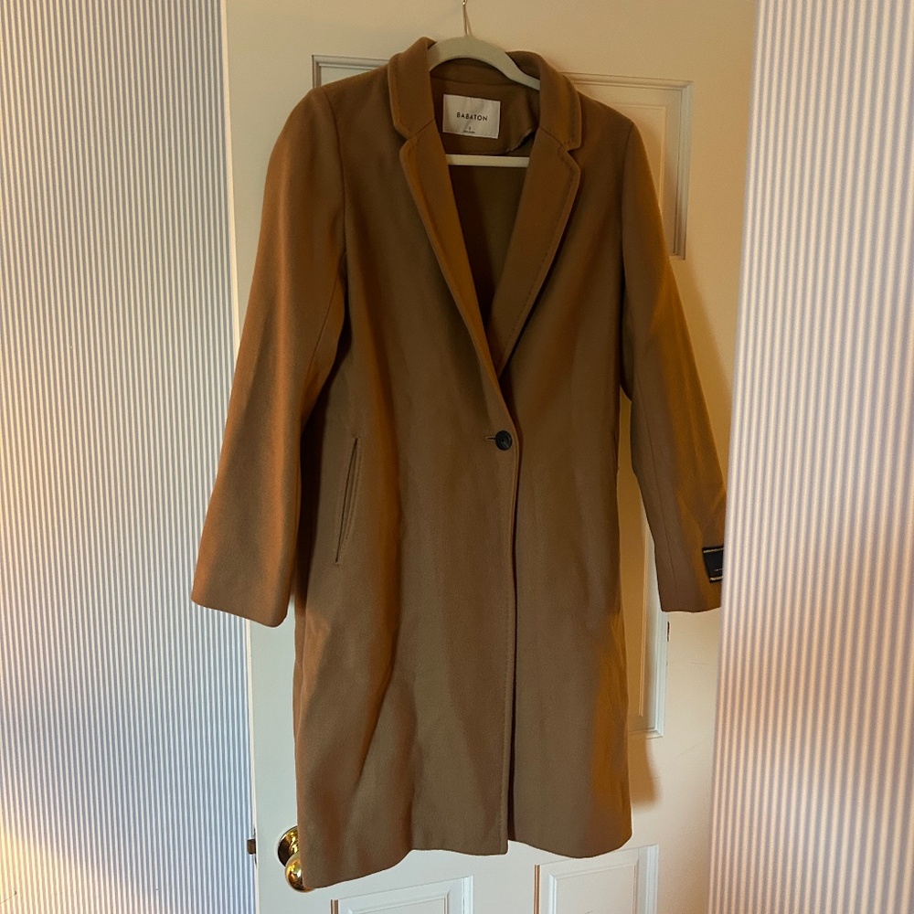 Babaton Aritzia Camel Wool Coat